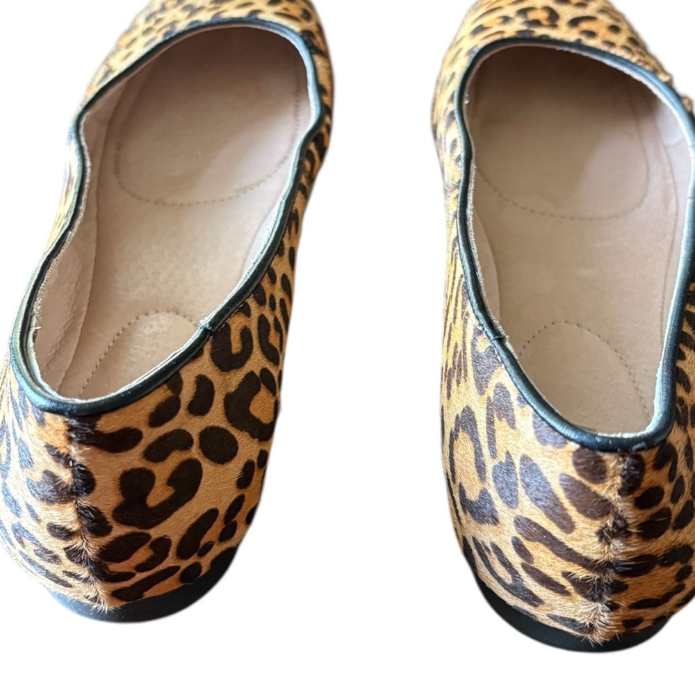 J. Jill Leopard Print Calf Hair Ballet Flats Tan & Black Slip-On Shoes - Picture 5 of 9